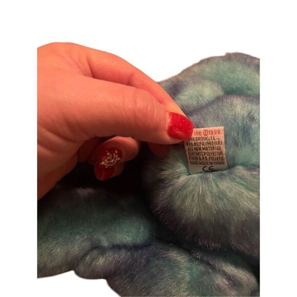 TY Blue Purple Beanie Buddies Classic Bluebeary Bear Stuffed Animal Plush 14" - Picture 5 of 9